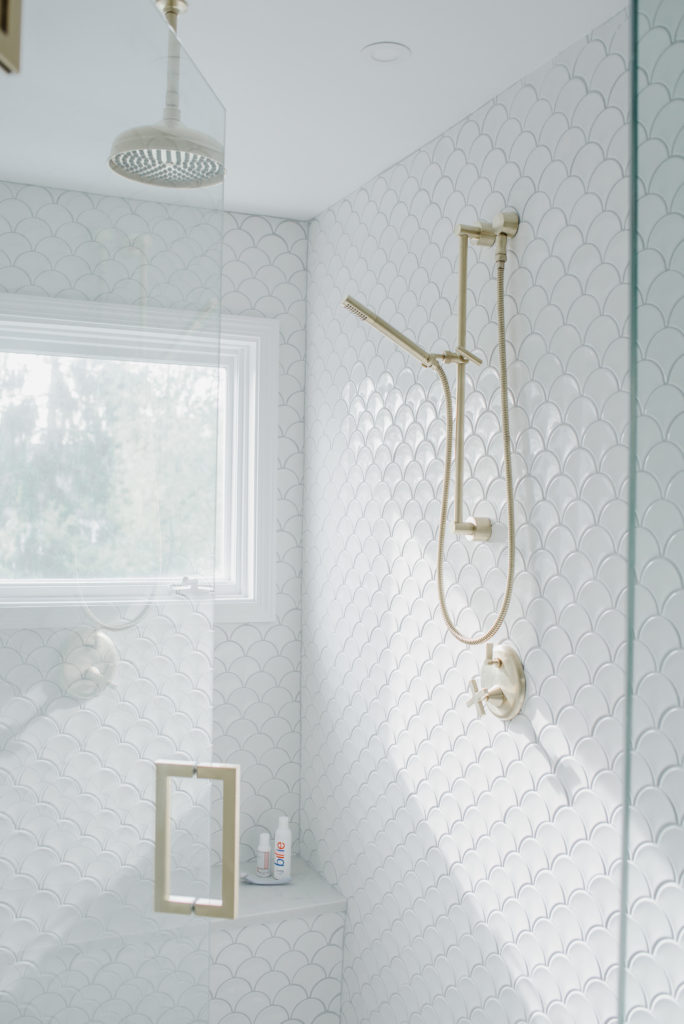 luxurious white and gold master bathroom reveal 